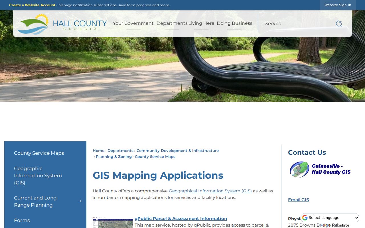Hall County people search using parcel and GIS maps