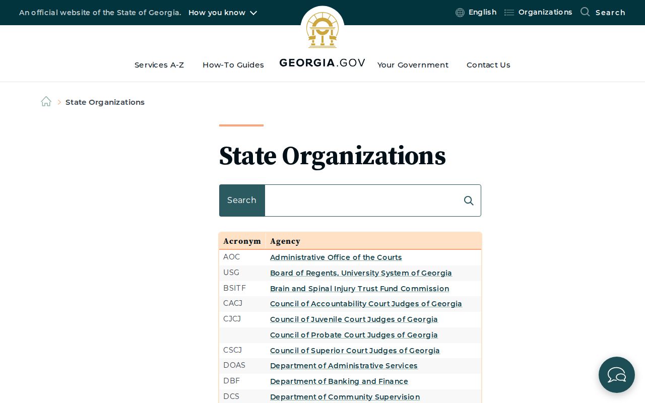 Georgia state organizations for Hall County people directories